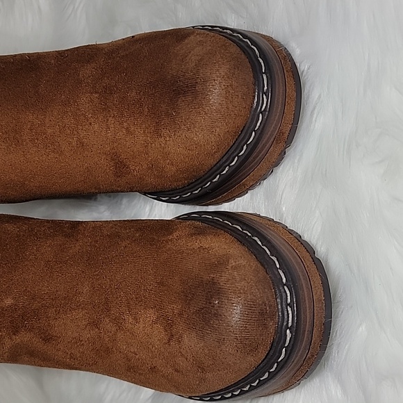 Pierre Dumas Sonata Boot in Chestnut Round Toe Block Wood Heel 8.5 - Picture 7 of 13